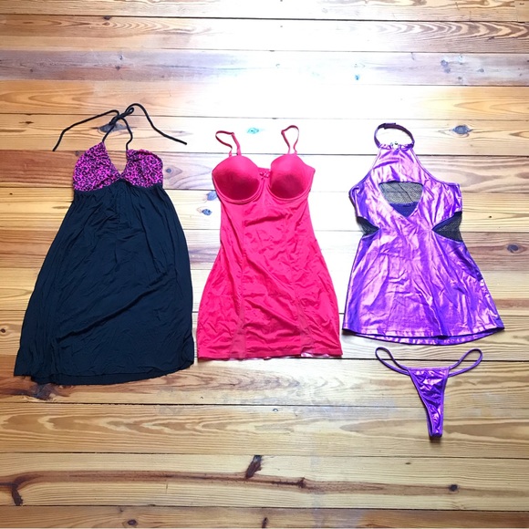 Bundle of Sexy Initimate Wear Night Gown Lingerie Purple Red Pink Black, EUC, S - Picture 1 of 16